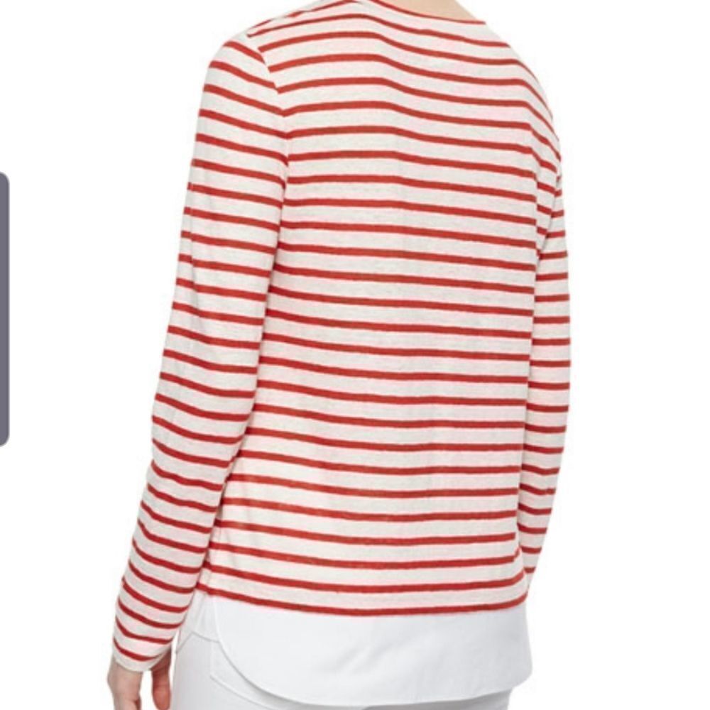 Tory Burch striped linen jerset tshirt red&white s - Picture 2 of 6